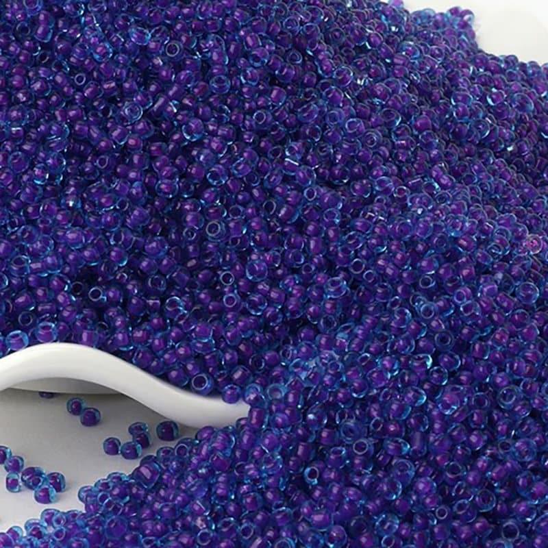 2mm Transparent Blue Purple Lined Seed Beads, 12/0
